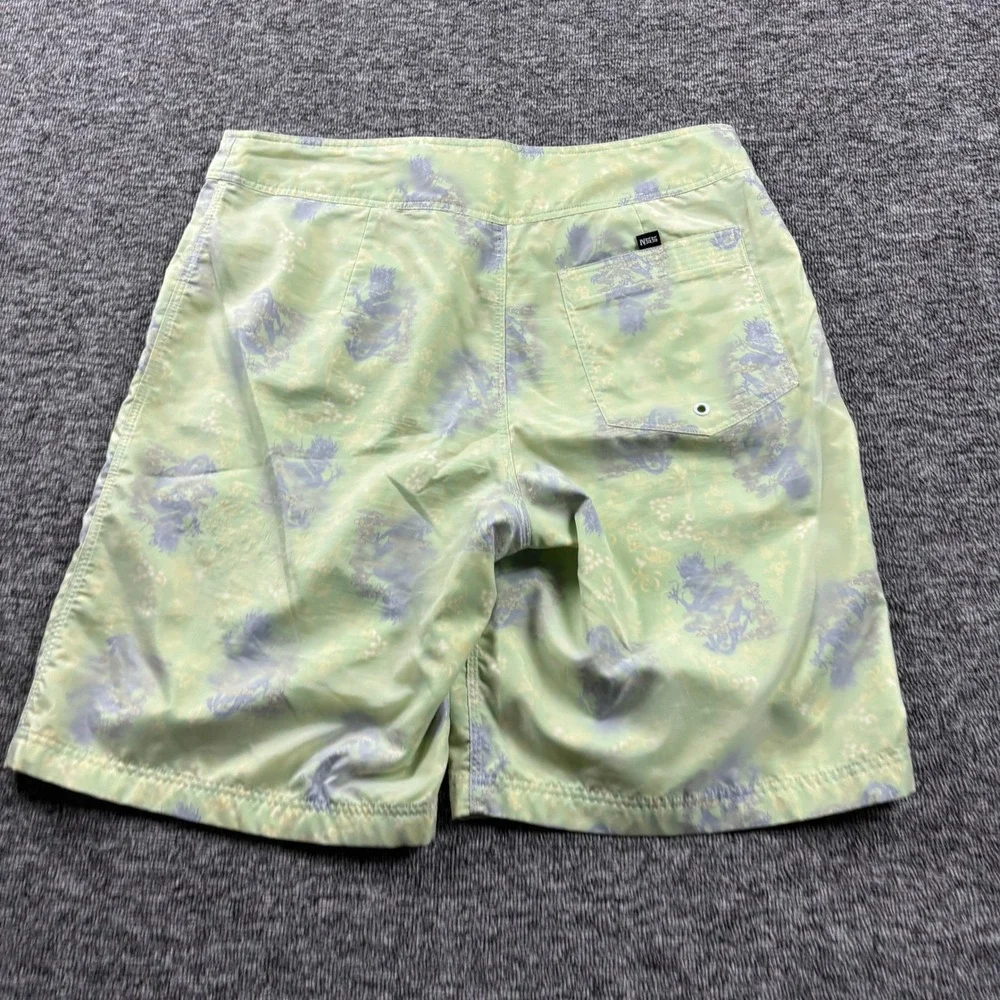 Y2K 2000s North Shore Surf Hawaii Dragon Baggy Board‎ Shorts Green Mens Size 38